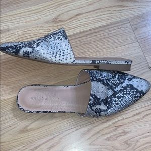 Snake print mules